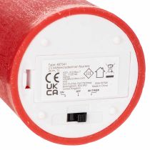 Artículo Vela LED cilíndrica roja con temporizador y luz blanca cálida, fabricada en cera auténtica, 15 cm.