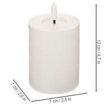 Artículo Vela LED cilíndrica, parpadeante, con temporizador, Ø7cm, 12cm