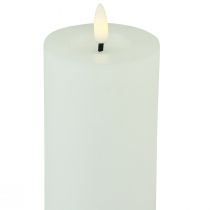 Artículo Temporizador de vela LED cera real aspecto rústico blanco Ø7cm H15cm