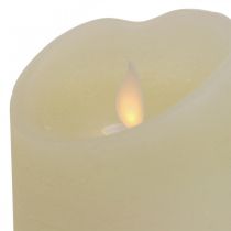 Vela de pilar de cera LED blanco cálido Ø7.5cm H10cm