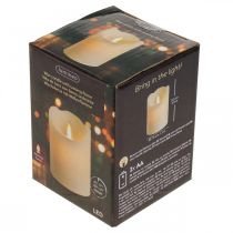 Artículo Vela de pilar de cera LED blanco cálido Ø7.5cm H10cm