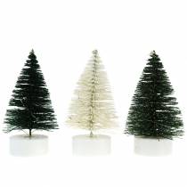 Árbol de Navidad LED verde / blanco 10cm 3pcs