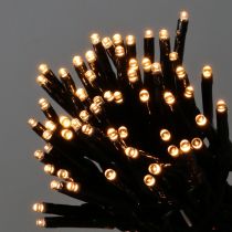 Cadena de luces LED 144 negro, blanco cálido para exterior 1,2 m