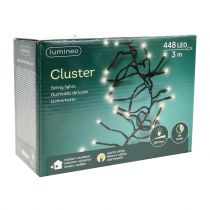 Artículo Guirnalda de luces LED negro, blanco cálido 448 para exterior 3m