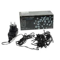 Artículo Cadena de luces LED de arroz 80s 6m para exterior negro/blanco