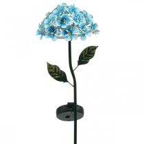 Crisantemo LED, decoración luminosa para el jardín, decoración de metal azul L55cm Ø15cm