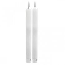 Artículo Vela LED vela de mesa de cera blanco cálido para batería Ø2cm 24cm 2pcs