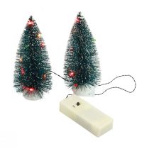 Arbol de Navidad LED mini artificial para bateria 16cm 2uds