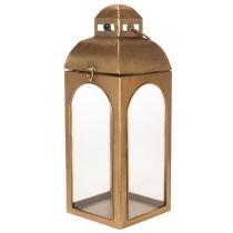 Artículo Farol de metal, cristal y aspecto de latón, 50 cm de altura, juego de 2