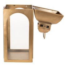 Artículo Farol de metal, cristal y aspecto de latón, 50 cm de altura, juego de 2