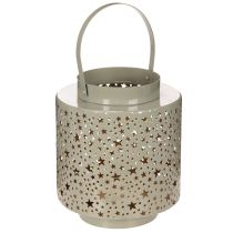 Artículo Linterna con estampado de estrellas, metal, verde, 31 cm