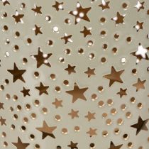 Artículo Linterna con estampado de estrellas, metal, verde, 31 cm