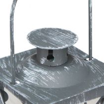 Artículo Farol de metal farol gris luz de té vintage Al. 11 cm 3 piezas