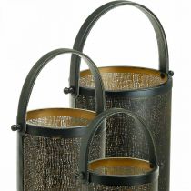 Artículo Linternas decorativas, patrón de agujeros de metal de linterna H35.5/31/25cm juego de 3