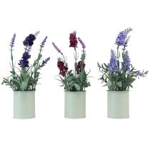 Artículo Lavanda en Maceta Artificial Púrpura Rosa Púrpura Claro H26cm 3ud