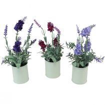 Artículo Lavanda en Maceta Artificial Púrpura Rosa Púrpura Claro H26cm 3ud