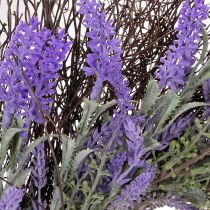Artículo Corona artificial de lavanda para primavera, decoración de puerta, corona decorativa para la entrada, 60 cm