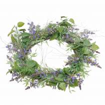 Artículo Corona de lavanda mediterránea Ø50cm, corona de flores artificiales con lavanda y romero