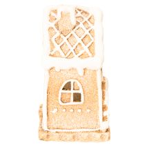 Artículo Portavelas con forma de casa de jengibre, ideal para colocar de pie o decorar, 13 cm.