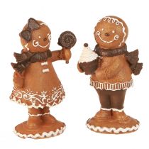 Artículo Hombre de jengibre Mujer de jengibre Navidad Marrón Al. 11 cm 2 piezas