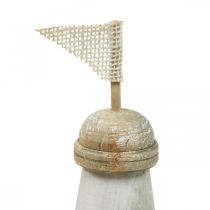 Artículo Faro de madera decoración marítima de madera rojo blanco Al. 30,5 cm