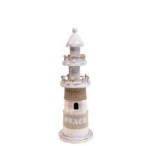 Faro de madera Marine Wood Deco White H25cm