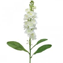 Artículo Levkoje Flor artificial blanca Flor de tallo artificial 78cm