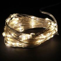 Artículo Luces de hadas 50 micro LED blanco cálido temporizador para batería 6 piezas