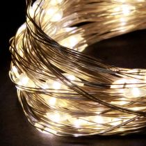 Artículo Luces de hadas 50 micro LED blanco cálido temporizador para batería 6 piezas