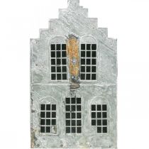 Artículo Portavelas metálico, casita para velas pequeñas, 25,5 cm de alto.