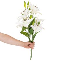 Artículo Lirios artificiales, 6 flores blancas, rama florida de aspecto realista, 66 cm.