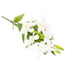 Artículo Lirios artificiales, 6 flores blancas, rama florida de aspecto realista, 66 cm.