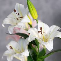 Artículo Flor de lirio artificial, réplica realista, decoración duradera para espacios habitables, 66 cm, 2 piezas
