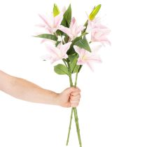 Artículo Lirio artificial, flor de tallo, decoración, 68 cm, 3 piezas