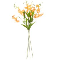 Artículo Lirios artificiales, decoración para bodas y eventos, 77cm, 4 piezas