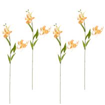 Artículo Lirios artificiales, decoración para bodas y eventos, 77cm, 4 piezas
