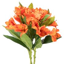 Artículo Flor artificial de alstroemeria naranja, decoración de ramo artificial, 75 cm, 3 piezas