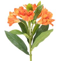 Artículo Flor artificial de alstroemeria naranja, decoración de ramo artificial, 75 cm, 3 piezas