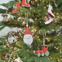 Artículo Locomotora adornos para árboles de Navidad madera rojo, verde 8.5 × 4 × 7cm 4pcs