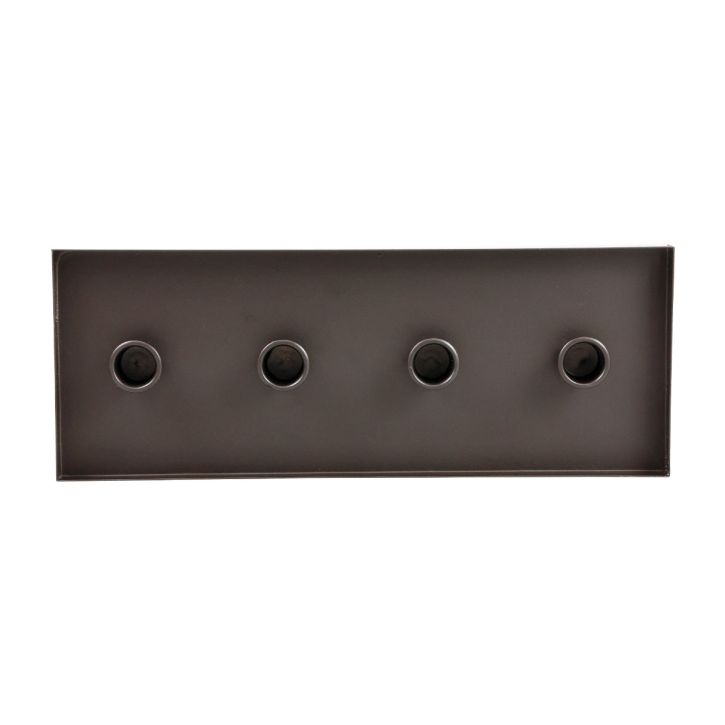 Portavelas metal negro bandeja vela 35x13x2cm