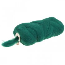 Cordón de lana fusible de lana cordón de fieltro verde oscuro 10m