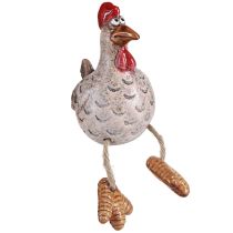 Artículo Taburete con borde decorativo de cerámica divertido pollo Pascua 9,5 cm 3 piezas