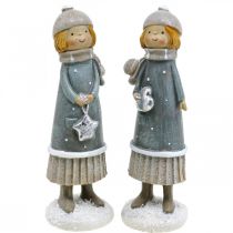 Artículo Figuras decorativas invierno figuras infantiles niñas H14.5cm 2pcs