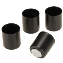 Artículo Portavelas magnético, metal negro, H3cm, 4 piezas