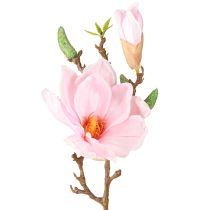 Artículo Rama de flores artificiales de magnolia rosa, 40 cm de alto, 2 unidades