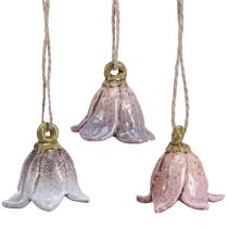 Artículo Decoración de flores de cerámica de lirio de los valles para colgar Ø5cm 6 piezas