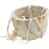 Artículo Cesta colgante de macramé macetero estilo boho madera Ø22cm