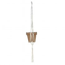 Artículo Cesta colgante de macramé para maceta Ø18–19cm crema Al.85cm