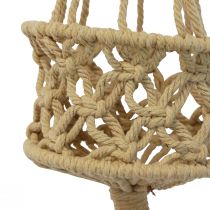 Artículo Decoración de macramé para colgar beige marrón boho Ø12cm H79cm