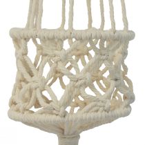 Artículo Decoración colgante macramé crema estilo boho Ø12cm H79cm